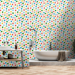 Papel Pintado Polka moderna de mediados de siglo punteando la pi