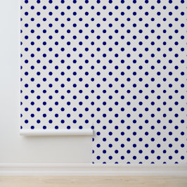 Papel Pintado Polkadots azules y blancos