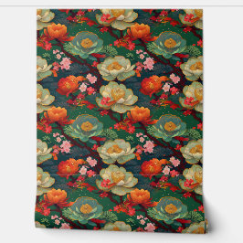 Papel Pintado Ponies japoneses sobre esmeralda