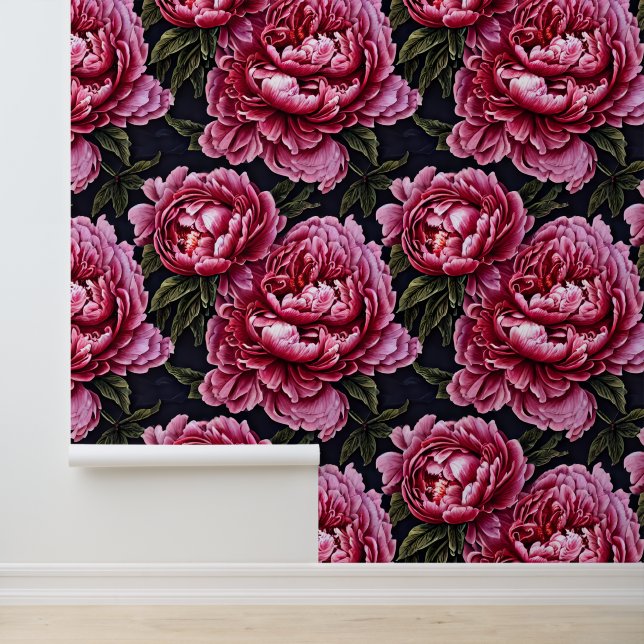 Papel Pintado Pony floral flor country flor rosado negro (Solicitud)