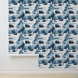 Papel Pintado Popa y palo de fauna nevada del Ártico