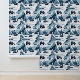 Papel Pintado Popa y palo de fauna nevada del Ártico