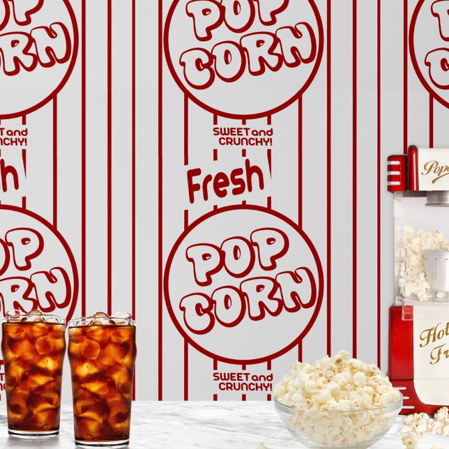 Papel Pintado Popcorn fresco (The perfect wallpaper for home theater or TV room snack bars!)