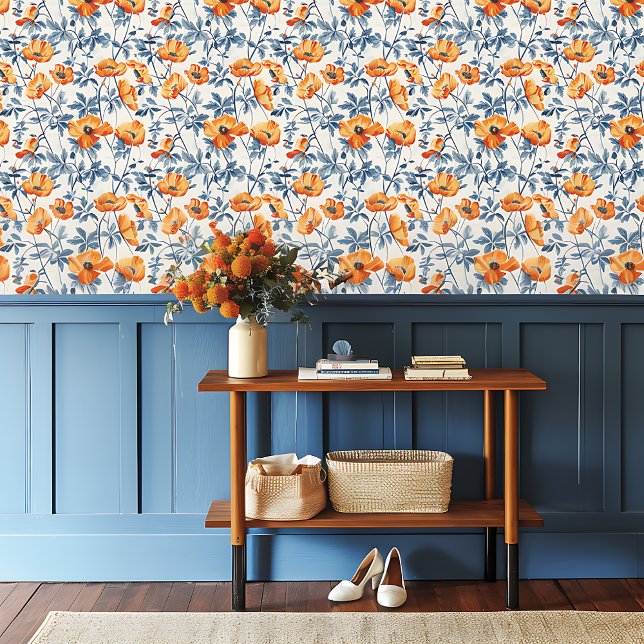 Papel Pintado Poppies Art Nouveau de pequeña escala en Californi (Subido por el creador)