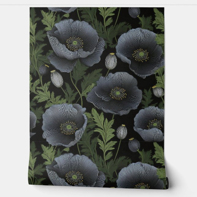 Papel Pintado Poppies Noir (Desenrollar)