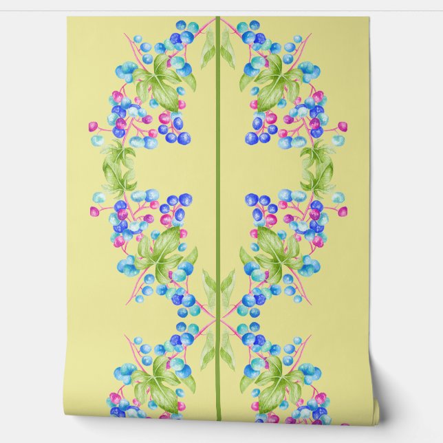 Papel Pintado Porcelain Berries on a  (Desenrollar)