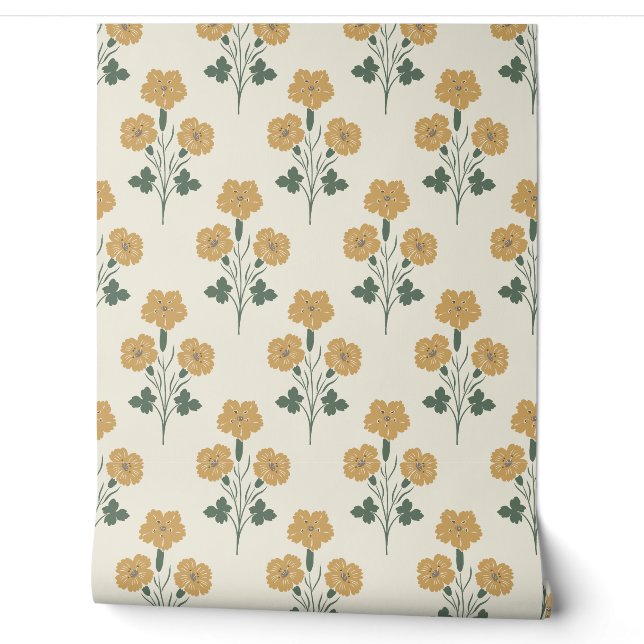 Papel Pintado Prado Dorado Botánico Radiante (Desenrollar)
