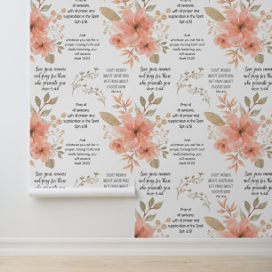 Papel Pintado PRAYER Peach Floral