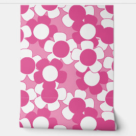 Papel Pintado Preppy Daisy Allover Bloom – Hot Pink & Pink