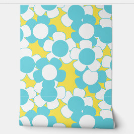 Papel Pintado Preppy Daisy Allover Bloom – Yellow & Turquoise