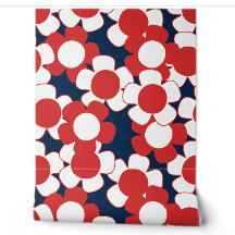 Preppy Daisy Floral Total – Rojo Blanco y Azul Mar
