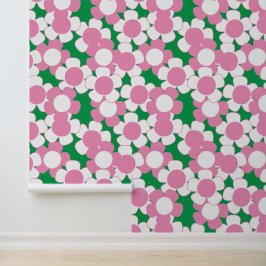 Papel Pintado Preppy Daisy Floral Total – Rosa y Verde