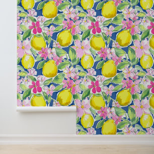 Papel Pintado Preppy Palm Beach Lemons
