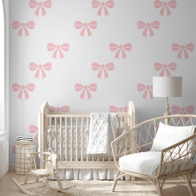 Papel Pintado Preppy Rosa Bow Bow Baby Kids (Niños)