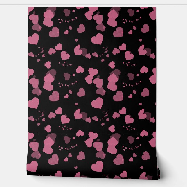 Papel Pintado Pretty pink love hearts wallpaper (Desenrollar)