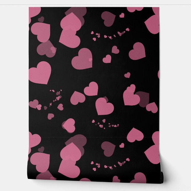 Papel Pintado Pretty pink love hearts wallpaper (Desenrollar)