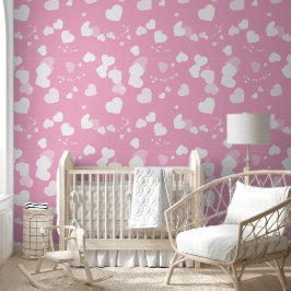 Papel Pintado Pretty white love hearts wallpaper
