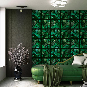 Papel Pintado Primavera Esmeralda: collage de celdas