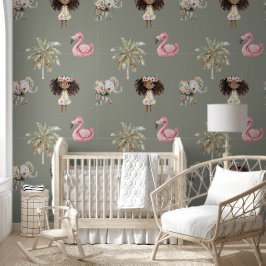 Papel Pintado Princesa Cuta Tropical Fairytale