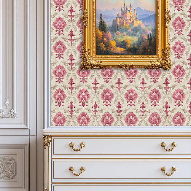 Papel Pintado Princescore (Pink Rose Foliage Princesscore Wallpaper)