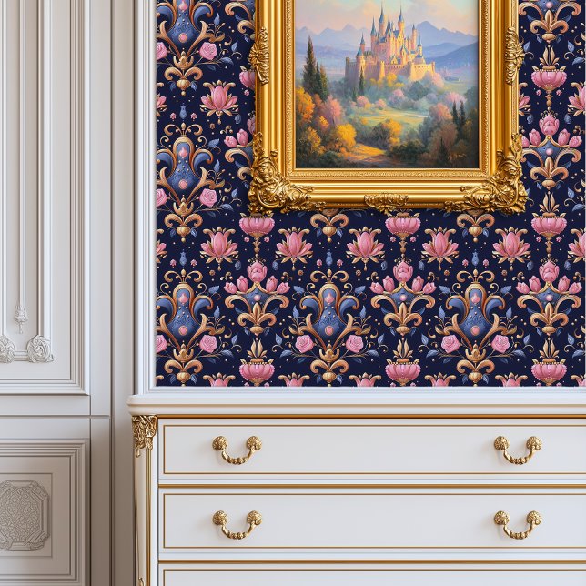 Papel Pintado Princescore Royal Pink Roses (Royal Pink Roses Princescore Wallpaper)