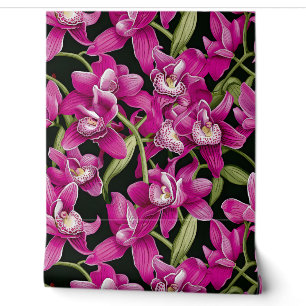 Papel Pintado Profundas orquídeas rosadas :Franz Bauer Style