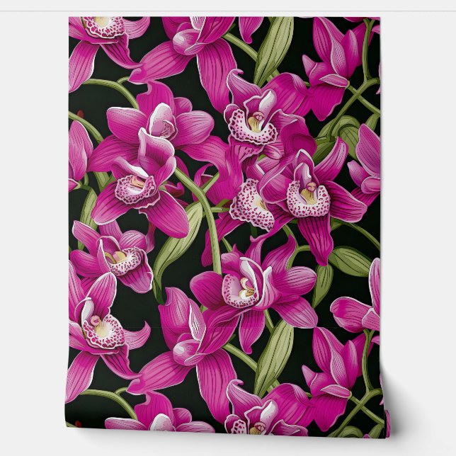 Papel Pintado Profundas orquídeas rosadas :Franz Bauer Style (Desenrollar)