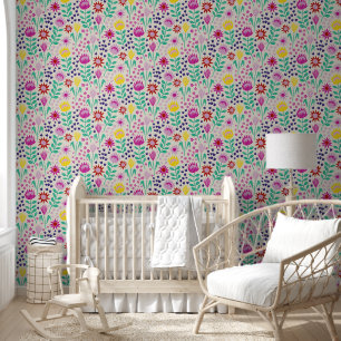 Papel Pintado Protea Floral Block Print Millefleur Luces
