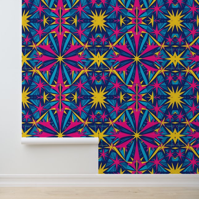 Papel Pintado Psicodelia Retro Kaleidoscope Peel y Stick (Solicitud)