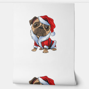 Papel Pintado Pug Santa Navidades de disfraces Pajama Cute Perro