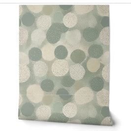Papel Pintado Punto de lunares verde salvia