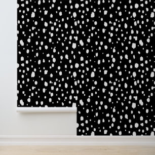 Papel Pintado Puntos abstractos en blanco y negro