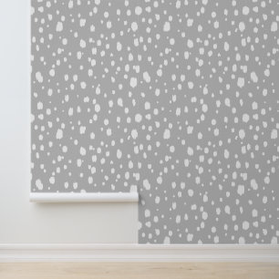 Papel Pintado Puntos abstractos grises claros y blancos