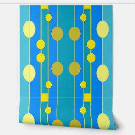Papel Pintado Puntos amarillo y azul