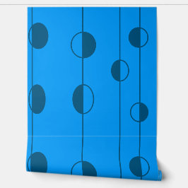 Papel Pintado Puntos azul oscuro y líneas verticales sobre azul