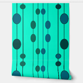 Papel Pintado Puntos azules y verdes sobre verde menta