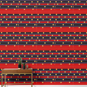 Papel Pintado Puntos Bandas Chevron Hogar