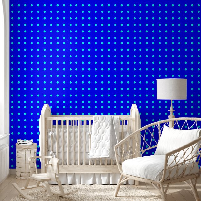 Papel Pintado Puntos costeros sobre el color azul - Texturados (Niños)