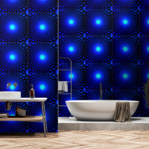Papel Pintado Puntos de luz azul neón negro