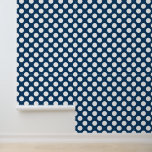Papel Pintado Puntos de Polka Azul de la Marina, Patrón de Punto<br><div class="desc">Patrón de puntos polka amables,  divertidos y adorables en color azul marino y blanco. Un regalo moderno y de moda,  perfecto para el amante de la polka en su vida.</div>