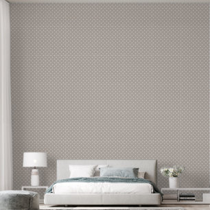 Papel Pintado Puntos de polka blanco en beige suave