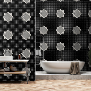 Papel Pintado Puntos de Polka Negra de Swirl Diamond