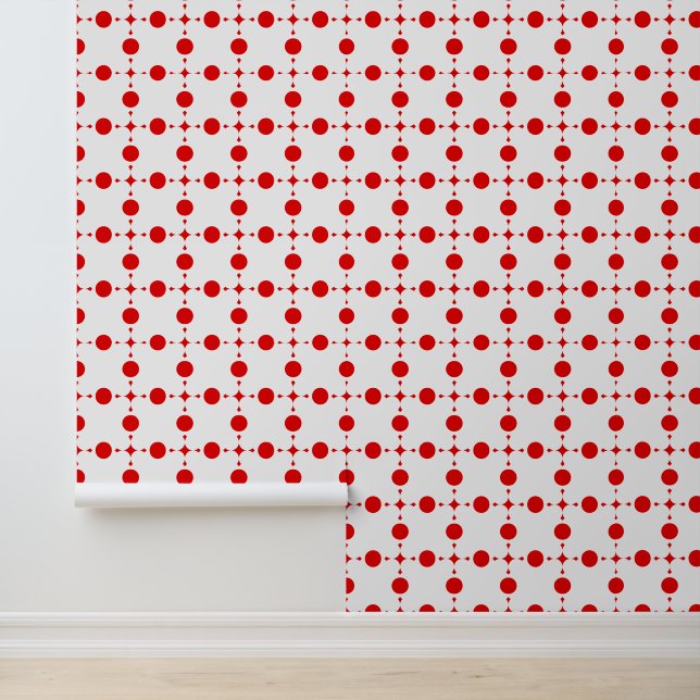Papel Pintado Puntos de Polka Rojo, Patrón de Punto de Polka, Pu (Solicitud)