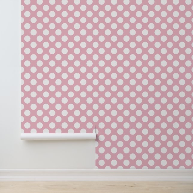 Papel Pintado Puntos De Polka Rosa, Patrón De Punto De Polka, Pu (Solicitud)