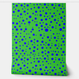Papel Pintado Puntos Polk Azules - Verde Antiguo