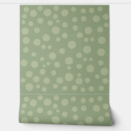 Papel Pintado Puntos vintage de Polk y textura en verde salvia