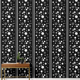 Papel Pintado Puntos y franjas de polka monocromo