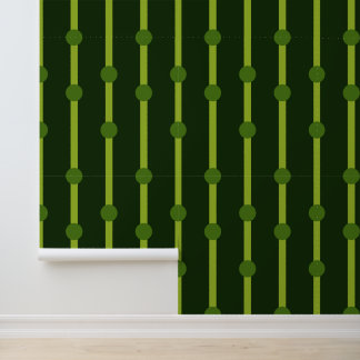 Papel Pintado Puntos y rayas geométricas verdes minimalistas