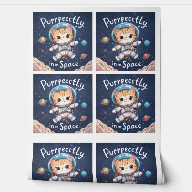 Papel Pintado Puramente en la galaxia del gato del astronauta ka (Desenrollar)