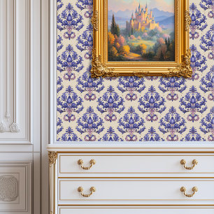 Papel Pintado Purple Amethyst Damask Princescore